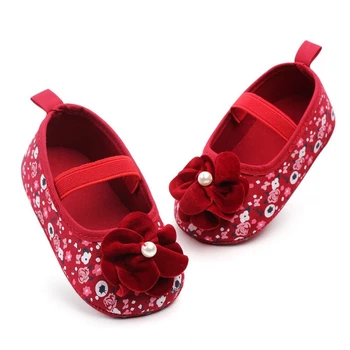 

Infant Toddler Princess Floral Prewalkers Anti-skid Mary Jane Crib First Walkers Newborn Shoe Spring Autumn Baby Girls Shoes