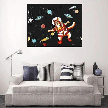 

Diamond Painting Kit Arts Craft Round Diamond 30X40Cm/12X16 Inch(Pasting Area) Colorful Embroidery Paintings - Astronaut Cat