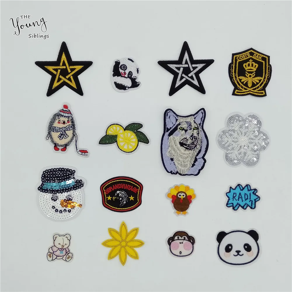 

Embroidery Cartoon Patch for Clothing Iron on patch Sewing Applique Badges Hot melt adhesive DIY Apparel Accessories Supplies