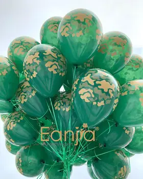 

50pcs Army Green Latex Balloon 12inch Camouflage air force army latex balloons party boy girl soldier Birthday Decorations
