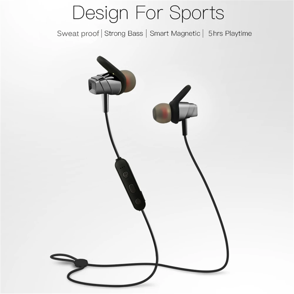 Беспроводные магнитные Bluetooth наушники спортивные стерео водонепроницаемые