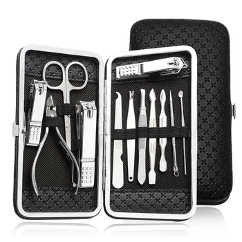 

Manicure Pedicure Set Nail Clippers 12pcs Stainless Steel Manicure Kit Tools for Nail Cutter Kits with Portable Case EK-