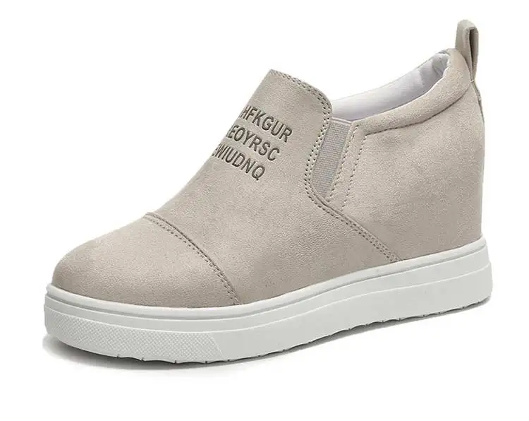 Ankle boots women shoes 2019 new fashion slip-on breathable casual shoes woman wedges solid high heels sneakers women boot (16)
