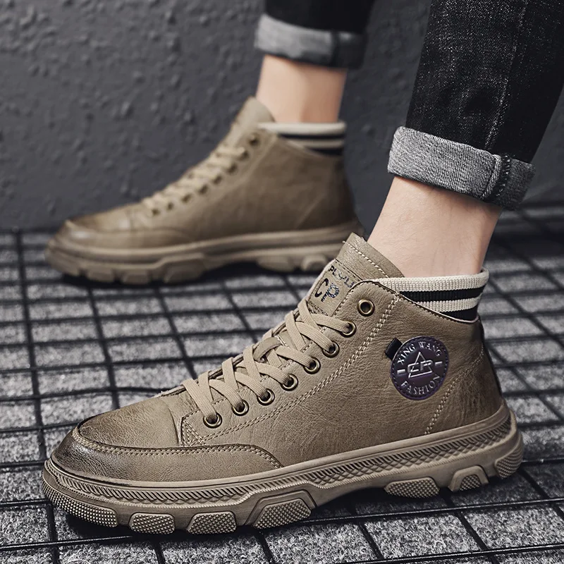 

Large Size Men Martin Boots 2019 Autumn & Winter New Style plus Velvet Warm Cotton-padded Shoes MEN'S SHOES Trendy Shoes