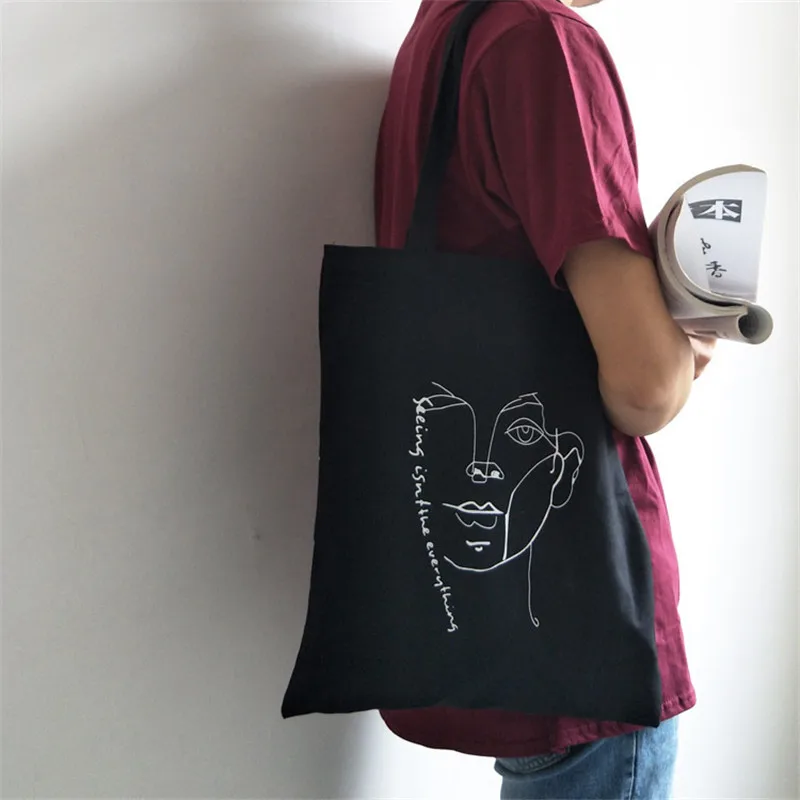 Оригинальная Корейская Студенческая тканевая сумка с принтом "Клоун", сумка на одно плечо, Экологически чистая сумка для покупок от производителя