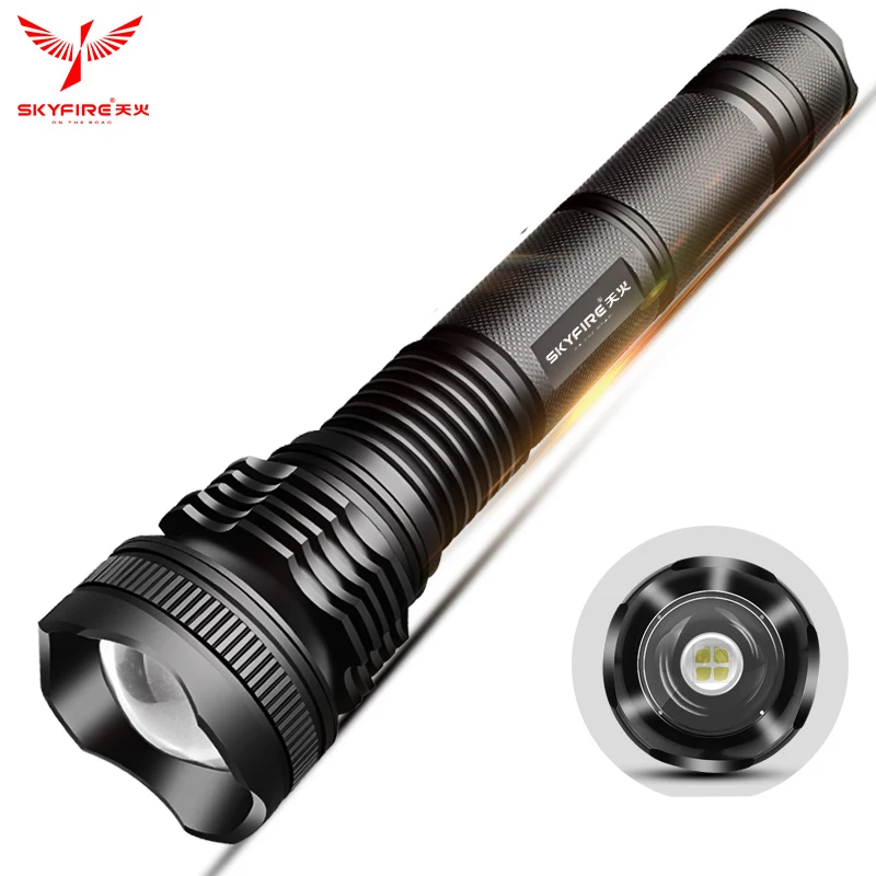 

5000 lumens p50 zoom glare LED flashlight rechargeable Ultra Bright long-range multi-function xenon lamp hunting 6000ma battery
