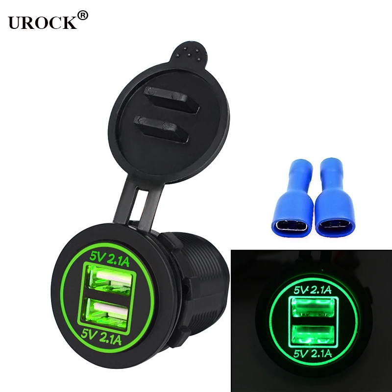 

4.2A output LED Waterproof Dual USB Port Car Charger Cigarette Lighter Socket Plug Voltmeter Mobile Phone Smart Charging Adapter