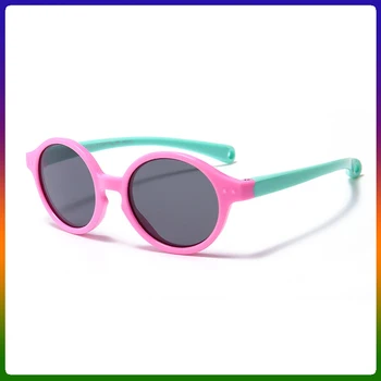 

Flexible Polarized Kids Sunglasses Round Colorful Child baby Toddler Sun Glasses Safety Silicone Soft Frame Sunglasses for Girls