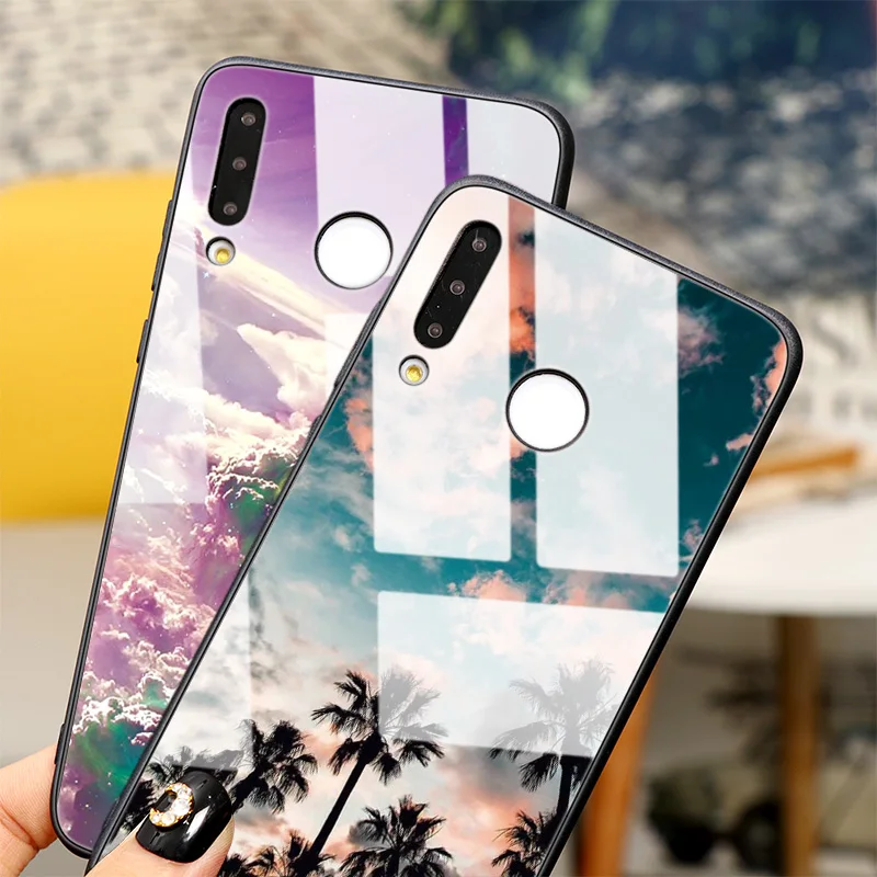 Чехол из закаленного стекла с мультяшным принтом для Huawei P40 Mate 30 20 10 20X Lite Pro P30 P20 Y6 Y9