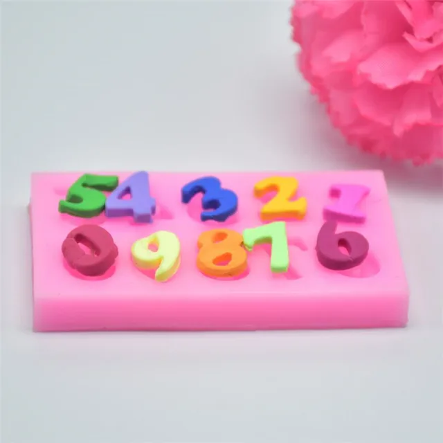 3D -S Számok Szilikon Penész Party Fondant Sütemény Díszítő Szerszámok Cukorkás Csokoládé Gumpast Szappanos Öntőformák