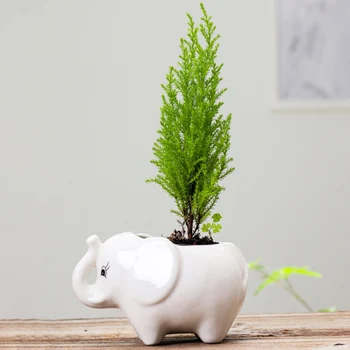 

Cute Flower PotsOutdoor Gardening Creative Succulent Elephant Flower Pot Ceramic Flower Pot Desktop Potted Ornaments-elephant