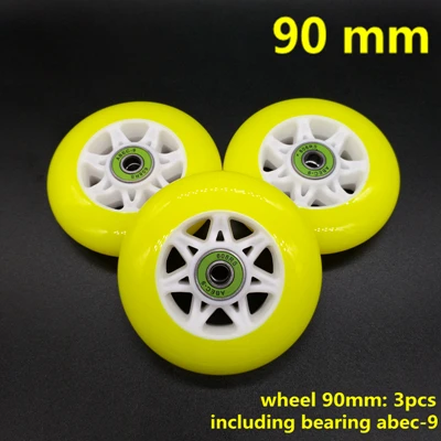 Скорость колеса 90 мм 8 шт./лот подшипник ABEC-9 - Цвет: yellow 90 mm 3 pcs