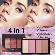 4 цвета, бронзер, матовая пудра для лица, пудра для лица, макияж, прессованная, полупрозрачная, Длительное Действие, контроль жирности, Осветляющий консилер, палитра