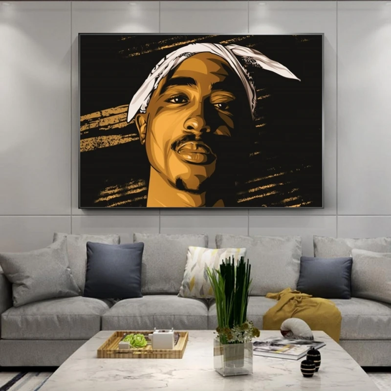 Раппер звезды 2PAC Тупак портрет холст настенные картины художественные плакаты и принты фотографии домашний