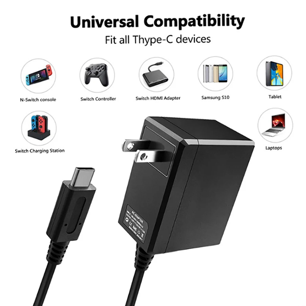 Adaptador de cargador para Nintendo Switch NS Consola de juegos Pared USB  Tipo C Fuente de alimentación Ndcxsfigh Para estrenar