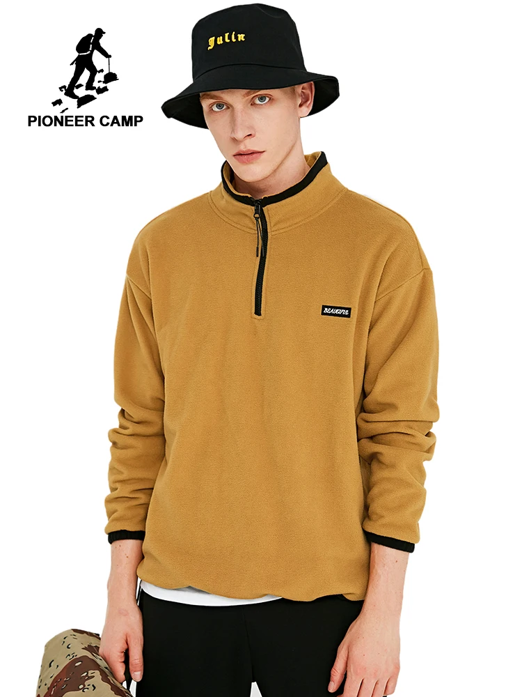 Мужская Флисовая Толстовка Pioneer Camp Черная/желтая толстовка на молнии из 100%