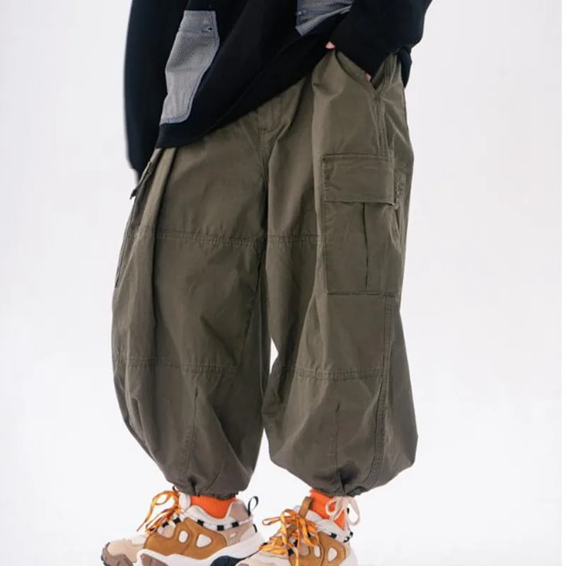 

Harlem pants men's baggy pants street popular logo multi-pocket cargo pants