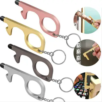 

No Touch Door Opener Tools EDC Door Opener Keychain Touch Screens Handles Elevator Press Buttons Hygiene Hand Door Opener Key