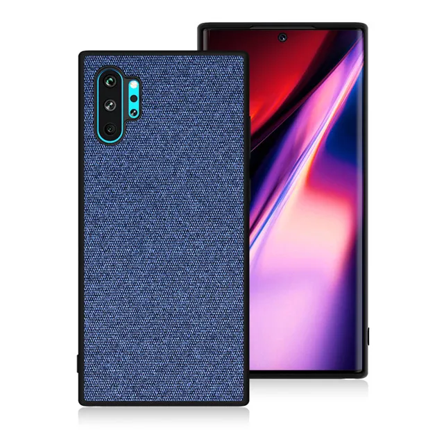 Blue Для samsung Note 10 Чехол Мягкий ТПУ Край холст задняя крышка матерчатая ткань чехол s для samsung Galaxy Note10 Note 10 Plus чехол для телефона - Цвет: Blue