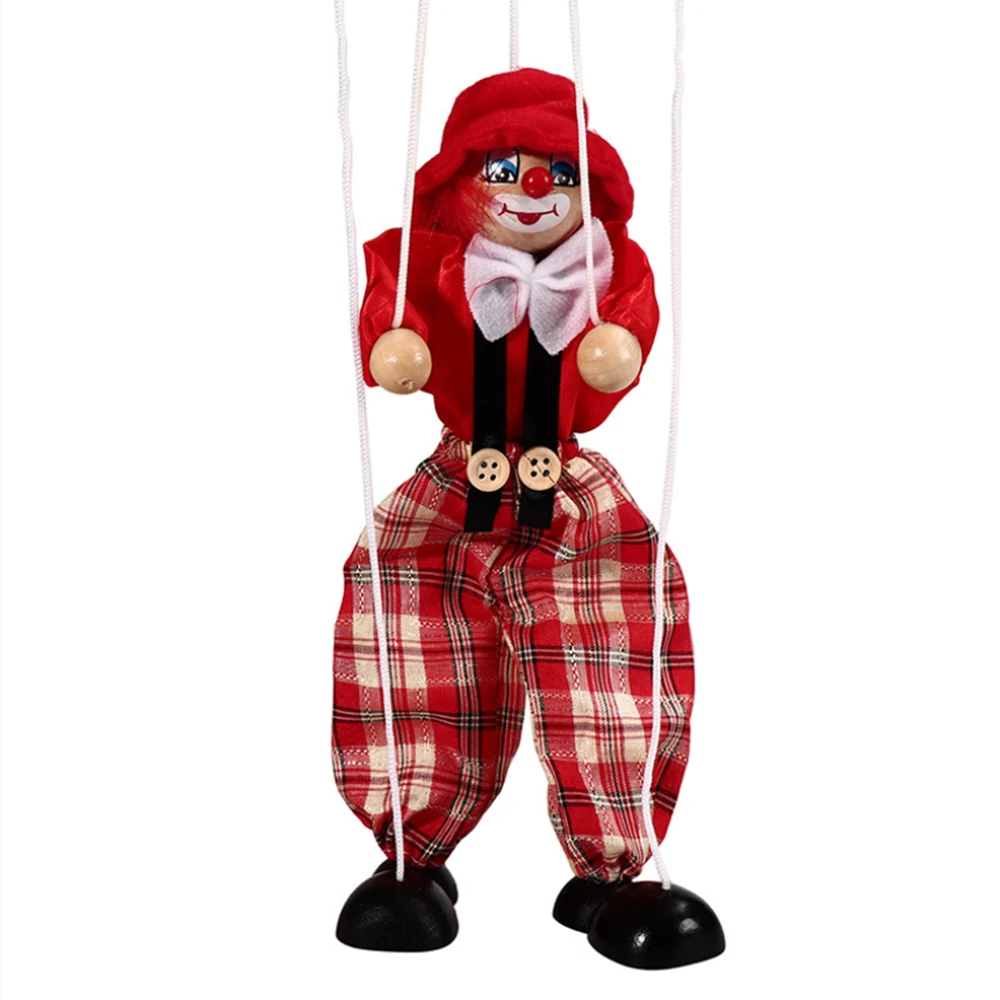 Original Clown Hand Marionette Puppet Toys Children s Wooden Colorful Marionette Puppet Doll Parent Child Interactive 4