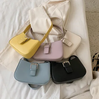 

Women Retro Leather Handbag Classic Texture Creative Design Chic Pure Color Purse Ladies Summer Travel Shoulder Bag