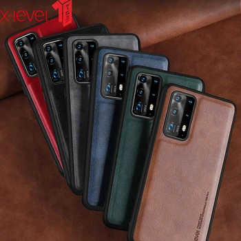 

YXAN Leather Case For Huawei P40 Pro Original Soft Silicone Edge Back Phone Cover For Huawei P40 Lite Case