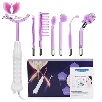 

Beauty Star 7 In 1 Electrode Glass Tube High Frequency Facial Machine Spot Acne Wand Facial Spa High Frequency Facial Skin Care