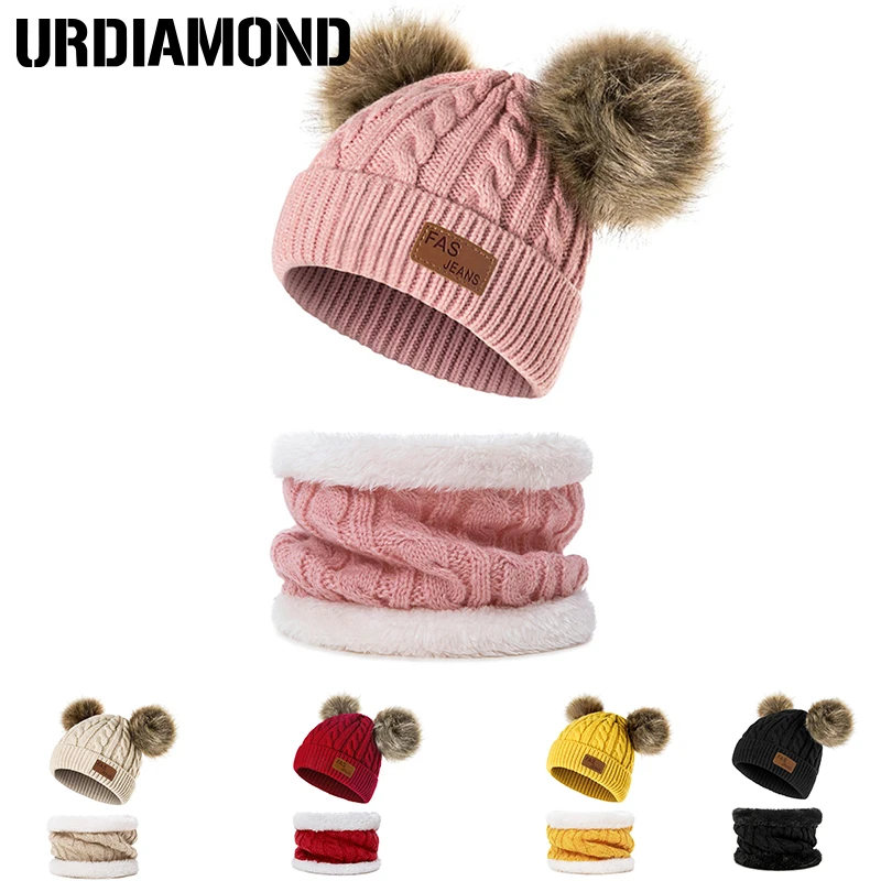 URDIAMOND зимние шляпы для мужчин и женщин девочек маленьких мальчиков Pom Poms головным
