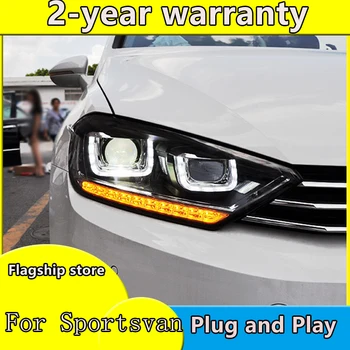 

Car styling Led Head Lamp for vw golf Sportsvan headlight 2016-2018 led headlight led turn signal vw golf Sportsvan H7