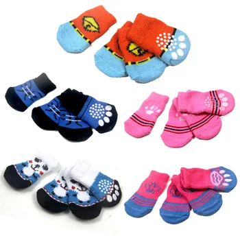 

25X60 MM Anti-Slip Pet Dog Socks Knit Socks Small Cat Dogs Winter Socks Chihuahua Thick Warm Paw Protector Dog Socks Booties