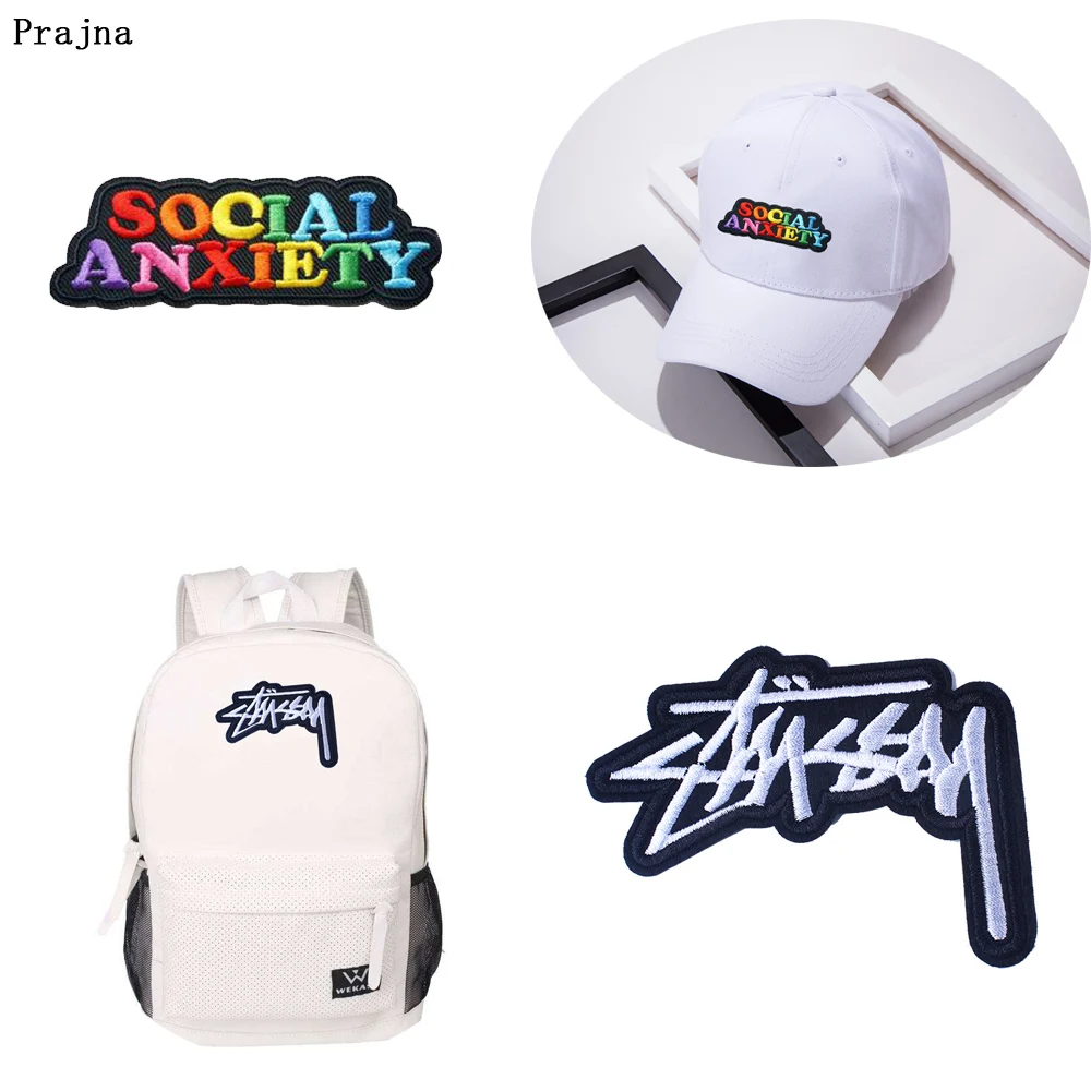 

Prajna Rainbow Letters Stripes Iron On Embroidered Clothes Patches For Clothing Thermo-stickers On Clothes Clorhing Stickers