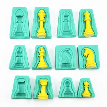 

Chess Shape Silicone Cake Mold Fondant Cake Mold Kitchen Baking Tools Silicone Chocolate Mold Mixed for Wholesale Dropshipping