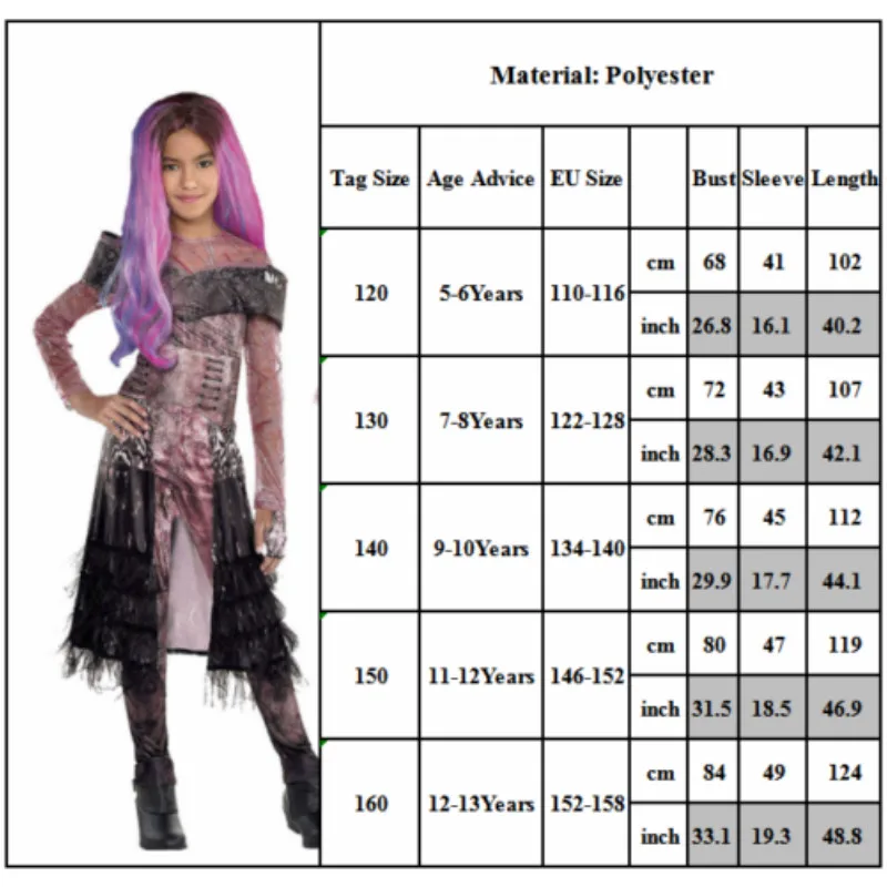 New Kid girl Halloween Costumes Fancy Party Costume Cosplay Fantasia costumes
