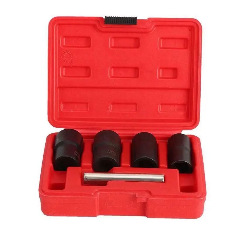 

5 Pcs/Set Car Spiral Tire Screw Anti-Tooth Extractor Sleeve Nut Removal Hand Tool Kit Steel Rust Proof Car Repair Tool With Box