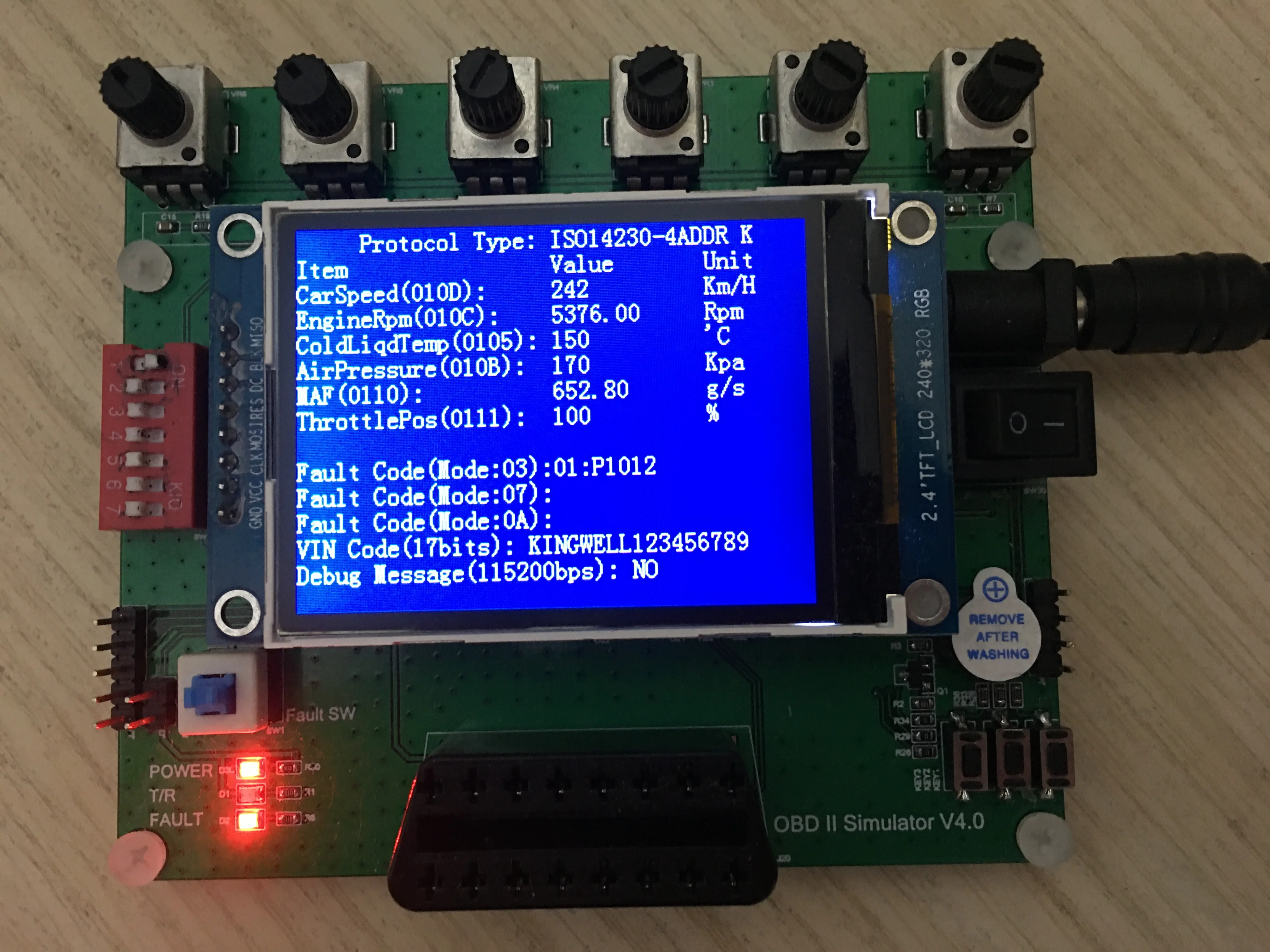 Автомобильный симулятор OBD/ЭБУ эмулятор 0 96 дюймов OLED экран поддерживает J1939 |