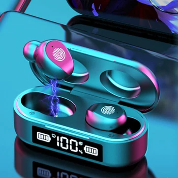 

F9 Tws Wireless Earphone Bluetooth V5.0 Stereo Earphones Sport Gaming Headset Waterproof Headphone With Mic LED Charger box