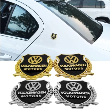 

2Pcs Car Side Window Sticker Badge Decal for Volkswagen Golf MK4 MK6 MK7 Jetta Touareg Beetle Passat CC Polo Tiguan Metal Emblem