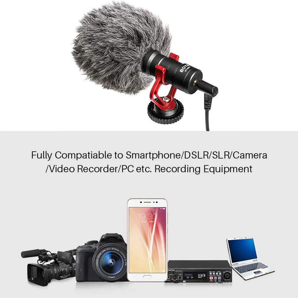 Всенаправленный петличный микрофон BOYA для iPhone Canon Nikon DSLR 4 м|Микрофоны| |