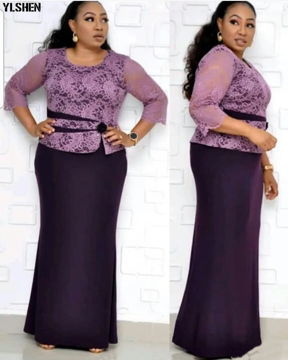 Christmas African Dresses For Women Rose Lace Africa Dress African Clothes Long Maxi Dress High Quality Robe Africaine Clothing 04