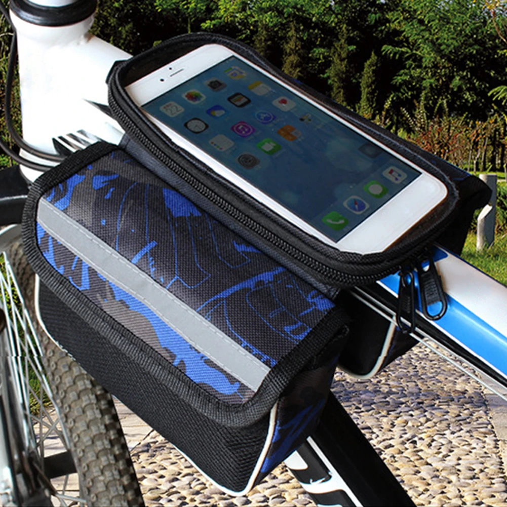 Сумка для мобильного телефона, каркасные сумки 5,0/5,5 дюйма, водонепроницаемая велосипедная сумка, велосипедная нейлоновая сумка для хранения с сенсорным экраном