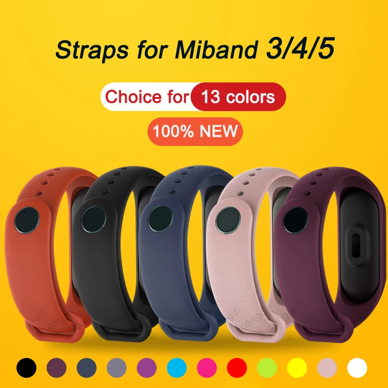 Strap Bracelet for Xiaomi Mi Band 3 4 5 Strap Silicone Wrist Strap 5 for Xiaomi Bracelet for Mi Band 3 4 Wriststrap Bracelet 5