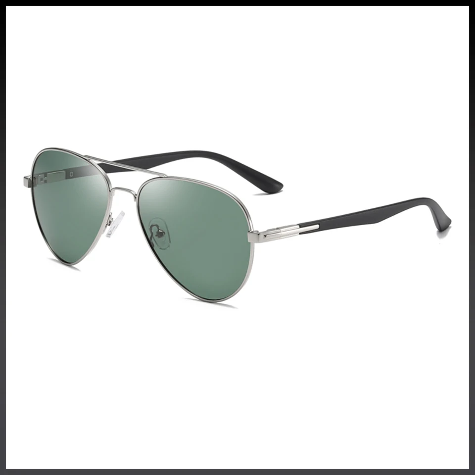 silver dark green ELITERA Классические поляризованные солнцезащитные очки для мужчин и женщин фирменный дизайн вождения оправа Пилот солнцезащитные очки мужские очки UV400 Gafas De Sol - Цвет линз: silver dark green