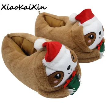 

Cartoon Animal Slippers 2020 Winter Raccoon Shape Women's Home Shoes Female Indoor Floor Cartoon Furry House Fip Flop pantufa