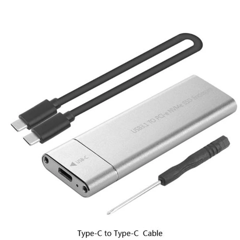 USB 3,1 к M.2 NVME NGFF диск PCIe SSD корпус NVME M2 M-Key к type C твердотельный корпус адаптера - Цвет: Серебристый