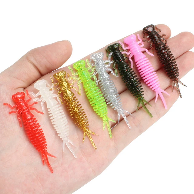 20pcs 16Colors Larva Soft Lure 5.5cm/1.2g Soft Shad Maggots Fishy Smell Dragonfly  Nymph Fishing Bionic Bait For Trout Bass Perch - AliExpress