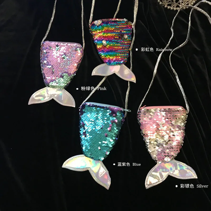 

South Korea CHIC Weep Yafeng Mermaid Sequin Color Changing Flashing Purse Oblique Bag Collocation Mini Bag