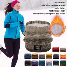 Unisex Winter Neck Warmer Gaiter Knitted Soft Windproof Scarf with Thick Polar Fleece Lined for Camping Fishing Outdoor Activity