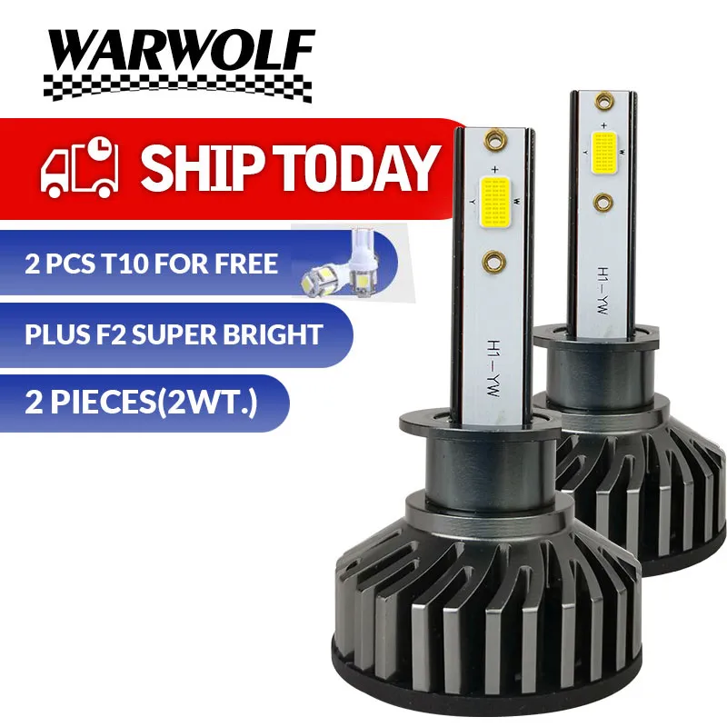 WARWOLF H1 H7 светодиодный фонарь Hulbs H8 автомобильный H4 H11 9005 9006 6500K 60W 12V 10000LM