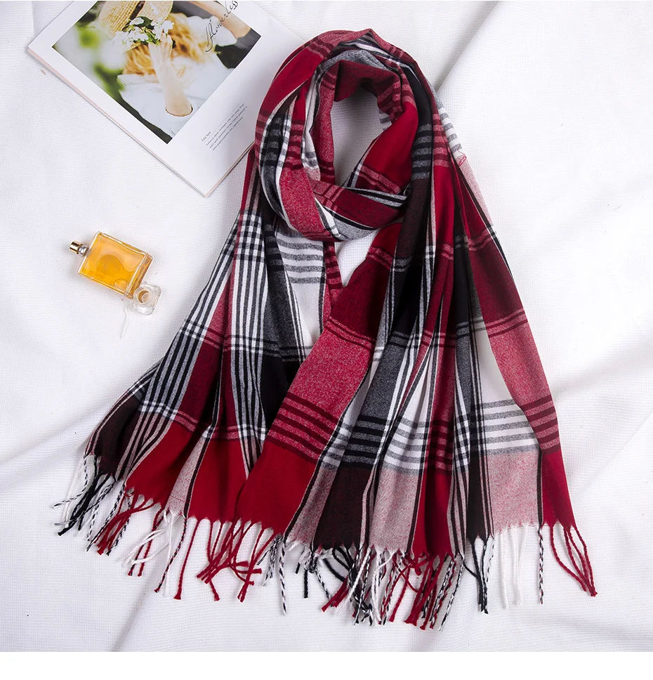 Длинный зимний кашемировый шарф женский шаль Foulard Femme Шея пашмины палантины шерсть хиджаб теплый плед одеяло женский шарф 2019