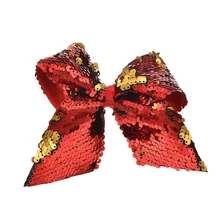 Лидер продаж, европейский и американский детский большой размер, двусторонняя блестящая заколка-бабочка, бант, чешуя, аксессуары для волос